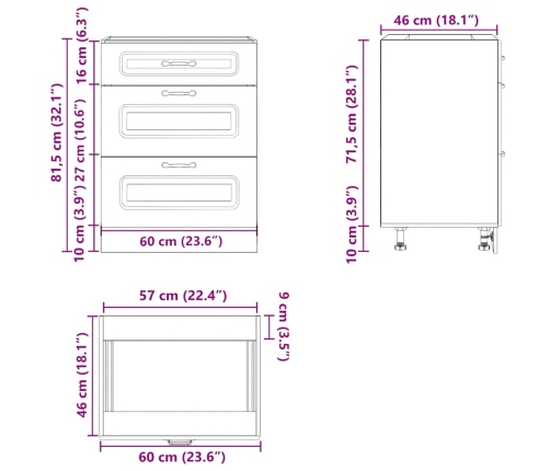 Mueble bajo cocina Kalmar madera ingeniería blanca alto brillo