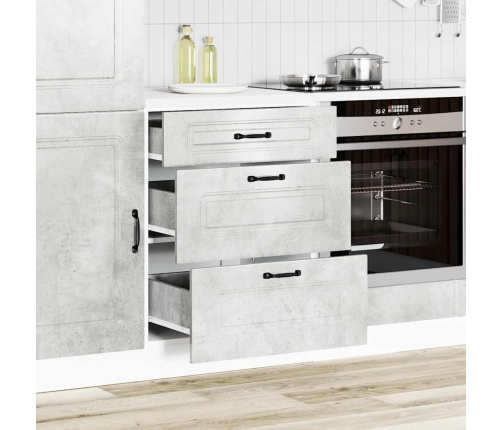 Mueble bajo de cocina Kalmar madera de ingeniería gris hormigón