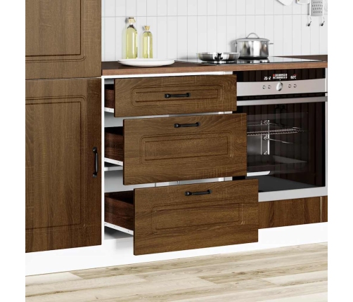 Mueble bajo de cocina Kalmar madera ingeniería de roble marrón