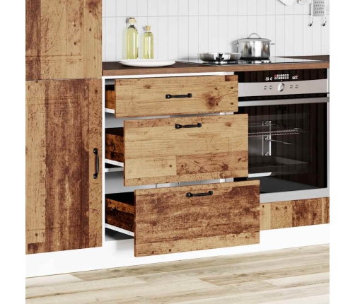 Mueble bajo de cocina Kalmar de madera antigua de ingeniería