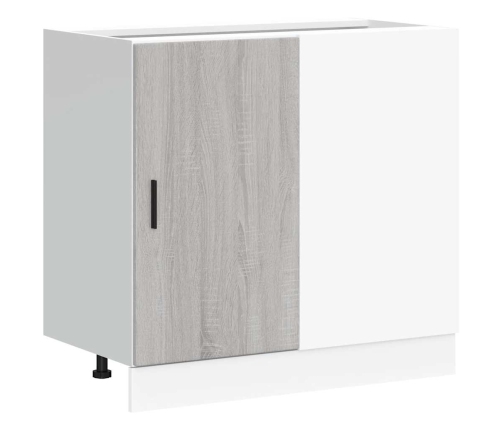 Mueble bajo para fregadero de madera ingeniería sonoma gris