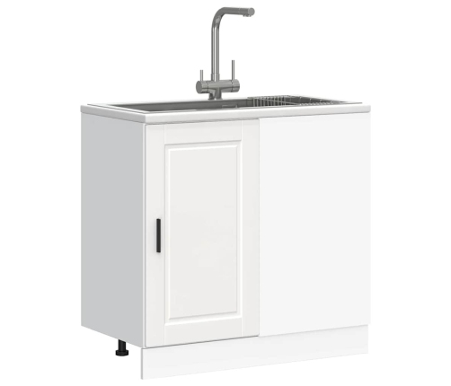 Mueble bajo de cocina Porto madera contrachapada blanca