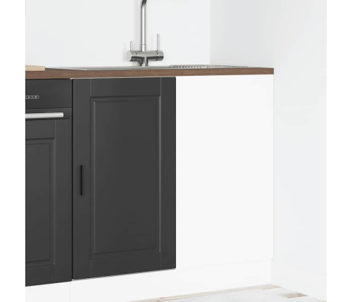 Mueble bajo de cocina Porto madera contrachapada negro