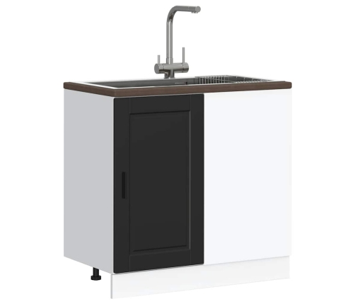 Mueble bajo de cocina Porto madera contrachapada negro