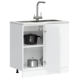 Mueble bajo de cocina Porto alto brillo blanco