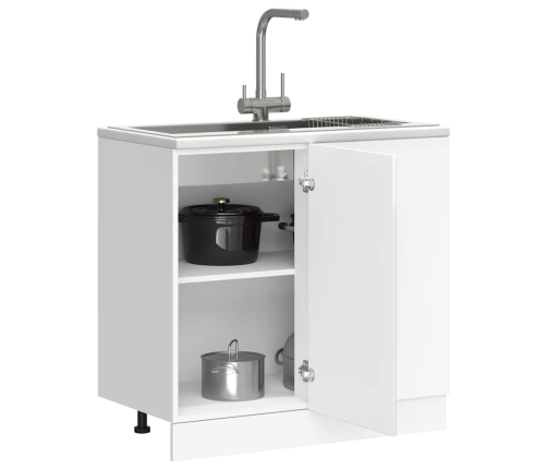 Mueble bajo de cocina Porto alto brillo blanco