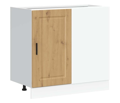 Mueble bajo de cocina porto roble artesano madera reconstituida