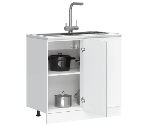 Mueble bajo de cocina Kalmar gris sonoma madera de ingeniería