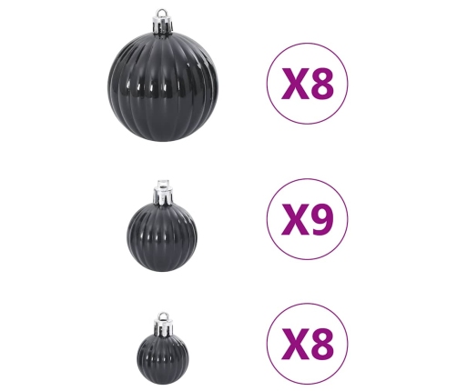 Bolas de Navidad 100 unidades negro Ø3/4/6 cm