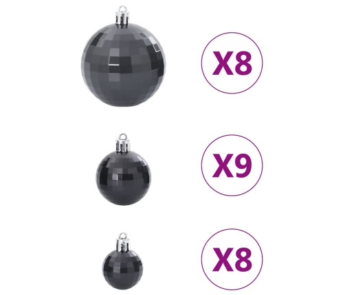 Bolas de Navidad 100 unidades negro Ø3/4/6 cm