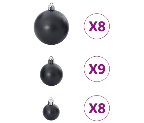 Bolas de Navidad 100 unidades negro Ø3/4/6 cm