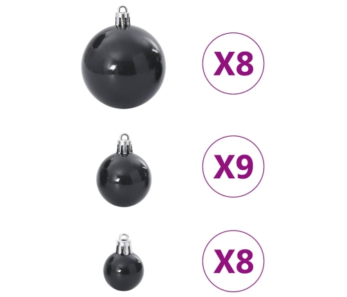 Bolas de Navidad 100 unidades negro Ø3/4/6 cm