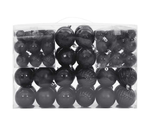 Bolas de Navidad 100 unidades negro Ø3/4/6 cm