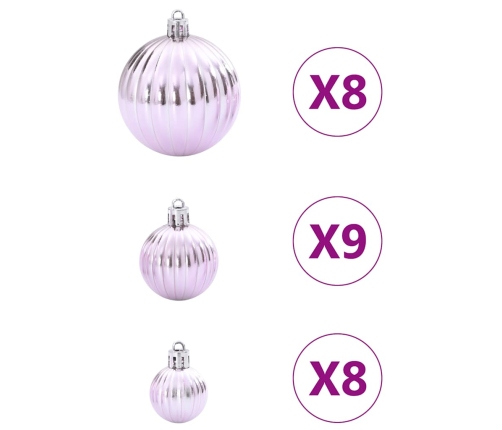 Bolas de Navidad 100 unidades rosa Ø3/4/6 cm