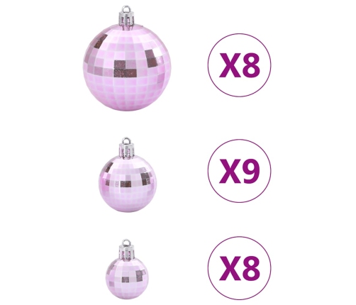 Bolas de Navidad 100 unidades rosa Ø3/4/6 cm