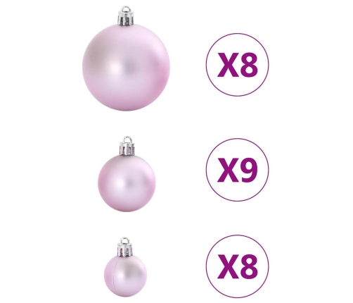 Bolas de Navidad 100 unidades rosa Ø3/4/6 cm