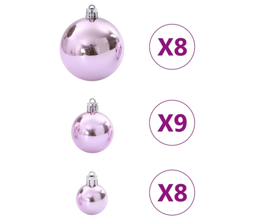 Bolas de Navidad 100 unidades rosa Ø3/4/6 cm