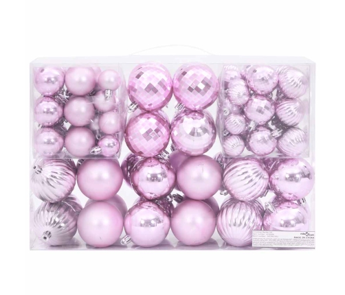 Bolas de Navidad 100 unidades rosa Ø3/4/6 cm