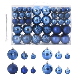 Bolas de Navidad 100 unidades azul Ø3/4/6 cm