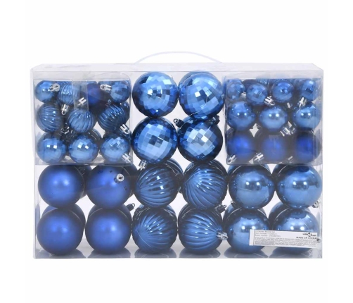 Bolas de Navidad 100 unidades azul Ø3/4/6 cm