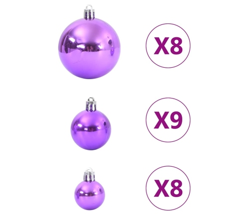 Bolas de Navidad 100 unidades lila Ø3/4/6 cm