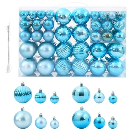 Bolas de Navidad 100 unidades turquesa Ø3/4/6 cm