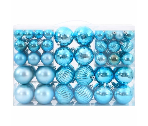 Bolas de Navidad 100 unidades turquesa Ø3/4/6 cm