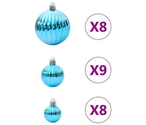 Bolas de Navidad 100 unidades turquesa Ø3/4/6 cm