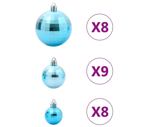 Bolas de Navidad 100 unidades turquesa Ø3/4/6 cm