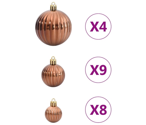 Bolas de Navidad 98 unidades marrón Ø3/4/6 cm