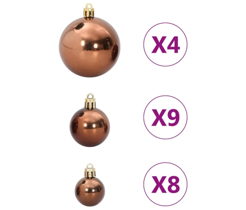 Bolas de Navidad 98 unidades marrón Ø3/4/6 cm