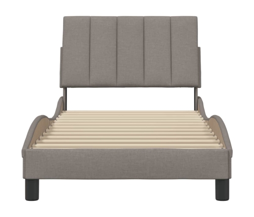 Estructura de cama sin colchón tela gris taupe 90x190 cm