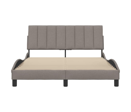 Estructura de cama sin colchón tela gris taupe 120x200 cm