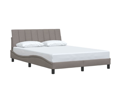 Cama sin colchón tela gris taupe 140x190 cm