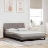 Cama sin colchón tela gris taupe 140x190 cm