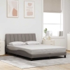 Cama sin colchón tela gris taupe 140x200 cm