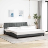 Cama sin colchón tela gris oscuro 200x200 cm