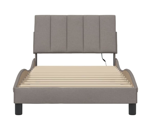 Estructura de cama sin colchón tela gris taupe 100x200 cm