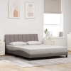 Cama sin colchón tela gris taupe 160x200 cm