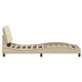 Estructura de cama sin colchón tela crema 90x190 cm