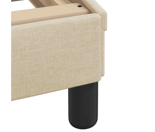 Estructura de cama sin colchón tela crema 90x190 cm