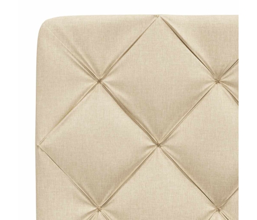 Estructura de cama sin colchón tela crema 90x190 cm