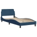 Estructura de cama sin colchón tela azul 90x190 cm
