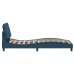 Estructura de cama sin colchón tela azul 90x190 cm