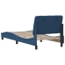 Estructura de cama sin colchón tela azul 90x190 cm