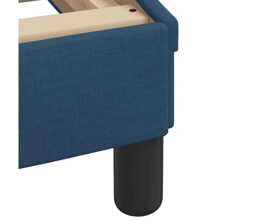 Estructura de cama sin colchón tela azul 90x190 cm