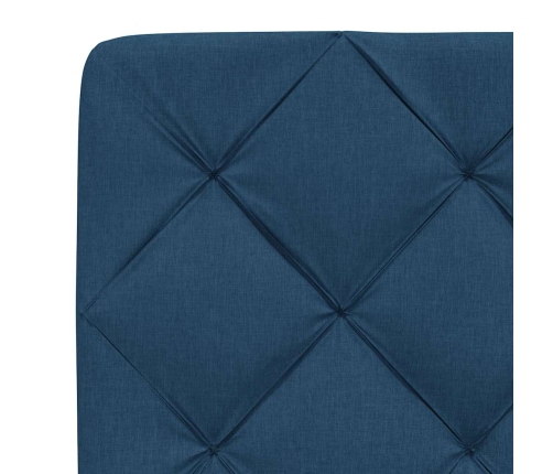 Estructura de cama sin colchón tela azul 90x190 cm