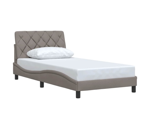 Estructura de cama sin colchón tela gris taupe 100x200 cm