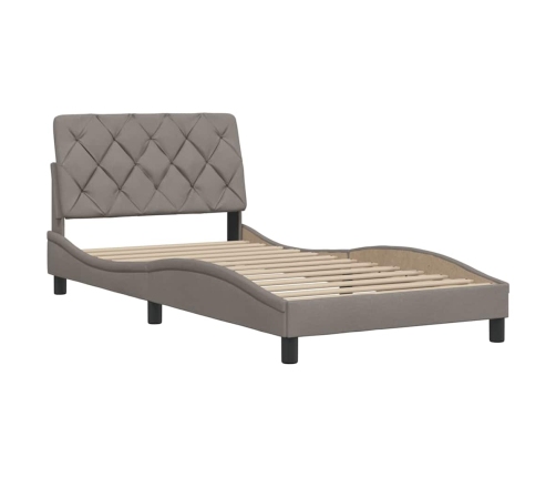 Estructura de cama sin colchón tela gris taupe 100x200 cm