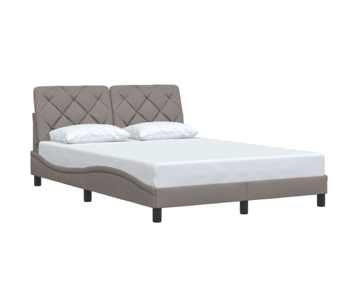 Estructura de cama sin colchón tela gris taupe 120x200 cm